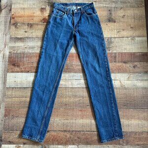 Jordache Women's Vintage Straight Leg Denim Jeans in Medium Wash Blue -3/4